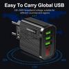 Cargador de teléfono móvil con pantalla digital 3USB 5V 3A a rayas esmerilado multifuncional estándar europeo y americano venta al por mayor transfronteriza