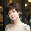 Peluca para mujeres de mediana edad y mayores, hecha de cabello humano real, diseñada para cubrir las canas, cobertura completa de la cabeza, natural para el uso diario