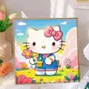 Pintura de Diamantes para Niños Kuromi Hecho a Mano DIY Pintura de Pegatinas de Diamantes Sanrio Pintura de Diamantes con Diamantes Completos 5D Tamaño Pequeño