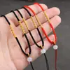 Colar com pingente banhado a ouro feito à mão com fio fino para mulheres, adequado para pingentes de jade ou Buda
