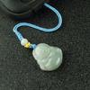 Jade A bienes teléfono móvil colgante llavero de coche Jade esquina material hebilla de seguridad pequeña calabaza nudo de la suerte