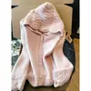Abrigo Sudadera con Capucha Hueco Color Albaricoque para Mujer, Invierno 2026, Se Puede Usar Afuera, Cárdigan, Absolutamente Hermoso y Muy Atractivo, Top de Punto Grueso