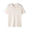 Primavera e verão 2024 fina lã de seda amoreira branca camisa polo masculina de manga curta casual empresarial lassel suéter