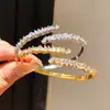Pulsera Ajustable de Zirconia con Forma de Gota de Agua Chapada en Oro Real de 18 Quilates Moda Transfronteriza Pulsera Sencilla Lujo Ligero Sensación de Alta Gama Joyería de Mano para Mujer