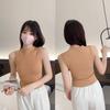 Nuevo Chaleco Térmico sin Mangas Cepillado de Cuello Alto para Otoño e Invierno para Mujer, Top de Terciopelo Plus con Camiseta Interior con Almohadilla en el Pecho