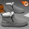 Botas de Nieve de Invierno para Hombre, Forradas de Felpa y Engrosadas para Calidez, Zapatos Deportivos de Exterior de Caña Alta, Zapatos Casuales Versátiles para Hombre