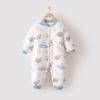Macacão quente matelassado para bebê roupas de outono e inverno espessado com enchimento de algodão roupas para recém-nascidos roupas de inverno de algodão para bebês com enchimento de algodão