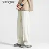 Nuevos pantalones casuales largos para hombre de estilo coreano para otoño e invierno, pierna recta, caída suave, corte limpio, corte holgado, que alargan la figura y estilizan, con cordón