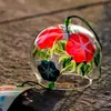 Enfeites Pendentes de Sino dos Ventos Desejos, Sino dos Ventos Transparente de Vidro Flor de Cerejeira Pendurado, Sino dos Ventos Decoração de Cena de Área Cênica, Artesanato DIY para Estudantes