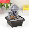 Fonte de Água Corrente Estilo Europeu Moinho de Vento Pequeno Ornamento Roda d'Água Escritório Item de Presente Criativo Decoração de Casa Bambu de Mesa
