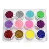 Pó Glitter Holográfico Colorido para Nail Art com Lantejoulas em Caixa/Frasco, Pó Laser, Pó Solto Glitter, Adesivo/Patch DIY para Joias de Unha