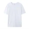Camiseta de Verano de Algodón Puro Color Sólido Cuello Redondo Manga Corta, Camiseta Básica 100% Algodón, Unisex Talla Grande Blanca Manga Media, Camiseta Interior de Corte Holgado