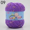 Punto de color bebé seda proteína de vaca hilo de algodón muñeca grosor medio diy tejido a mano bola de lana bufanda material de ganchillo