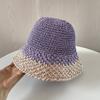 Sombrero de paja de ala grande tejido a mano de estilo coreano para mujer, sombrilla de viaje de verano, protector solar, sombrero para el sol plegable, moderno