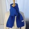 Cachecol estilo coreano para mulheres no inverno, quente, moderno, fofo e versátil, protetor de pescoço de malha de lã de cor pura, cachecol pequeno para homens e casais