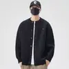 Suéter Cárdigan Nuevo Otoño/Invierno 2025 Estilo Americano Retro Casual Holgazán Cuello en V Tejido de Punto Hombres Color Sólido Ropa Exterior