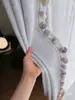 Cortinas com contas de algodão, bolas de seda, renda moderna simples, estilo europeu, franjas multicoloridas, acessórios, decoração de casa, bolas penduradas, estilo francês