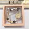 Relógio Pulseira DIY Feito à Mão para Estudantes Femininas Estilo Ins Relógio Pulseira de Aparência Sofisticada para Alunos do Ensino Fundamental Relógio Simples Elegante