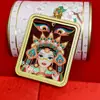Pingente de Aço Titânio Lado Único 4*5 Zakilam Passado e Presente Raposa de Nove Caudas Thangka Artesanal Thangka de Cinábrio Núcleo Pintado