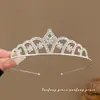 Tiara de Coroa Princesa Infantil Fita de Cabelo de Pérola Elástico para Cabelo Corda de Cabelo para Meninas Alta Elasticidade Corda de Cabelo Acessório de Coque para Cabelo