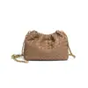 Bolsa Nuvem Plissada Tecida com Corrente Nova de Verão Moda Simples Design de Nicho Textura Versátil Bolsa Transversal para Mulheres