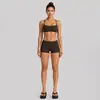 Conjunto de ropa de yoga transfronterizo con sujetador deportivo de cuello halter con sensación de segunda piel y conjunto de pantalones de fitness de secado rápido de cintura baja para correr y ciclismo al aire libre