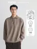 Também, a camisa polo clássica com gola alta, de manga comprida, malha de outono masculina, corte solto, adequada para o trabalho e uso casual