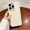 Capa Protetora Nova para iPhone 16 Pro com Padrão de Ondas Ins, Concha Suave, Anel, Absorção Magnética, Cor Sólida Simples, Alta Qualidade