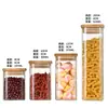 Frasco Sellado de Vidrio de Borosilicato Cuadrado Personalizado de 60 Cuadrados Frasco Recto para Té Botella de Almacenamiento para Snacks Frasco de Almacenamiento para Té Aromático de Granos Múltiples