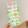 Pinzas para el pelo de colores dulces para niñas, Accesorios para el pelo de animales de dibujos animados y flores, Set de pinzas lindas y no dañinas para el flequillo