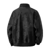 Otoño/Invierno 2026 Nuevo Retro Americano Piel Sintética Cuello Alto Ropa de Trabajo Chaqueta de Cuero Talla Grande Moda Casual Cárdigan Abrigo para Hombres