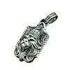 Plata de Ley S925 Plata Tailandesa Artesanía Fina Transfronteriza Grabado Personalizado Audaz Tridimensional Cabeza de León Colgante para Hombre Colgante de Plata de Ley para Hombres