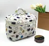 Bolsa de Maquiagem Transfronteiriça Novo Estilo Fresca e Fofa, Bolsa de Armazenamento Portátil de Algodão Fofa, Necessaire Floral de Nicho Fofa