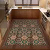 Tapete de Cozinha Estilo Medieval, Antiderrapante, Resistente a Óleo, Limpável com Pano, Tapete Lavável de Terra de Diatomáceas, Tapete Absorvente de Água e Resistente à Sujeira para Entrada de Casa
