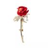 Broche Rosa Roja Nicho de Alta Gama Femenino Elegante Retro Broche Elegante Corsage Accesorios de Ropa Venta al por Mayor para Hombres