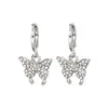 Brincos de Tarraxa Borboleta com Strass Venda Quente Transfronteiriça Moda Simples Nicho Luxo Leve Estilo Celebridade da Internet Brincos Elegantes Versáteis Acessórios de Orelha
