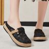 Estilo Étnico Primavera Novo Estilo Preguiçosos Slip-On Sapatos de Pescador para Mulheres Estilo Retrô Linho Bico Redondo Casual Algodão e Linho Sapatos Noroeste
