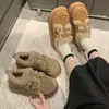 Zapatos de algodón de suela gruesa para mujer, para uso exterior en invierno, nuevas zapatillas de moda 2026, estilo retro Birkenstock con forro polar