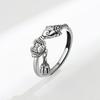 Anillo abierto retro de loto koi para mujer, nuevo anillo de dedo índice de la suerte, anillo de cola personalizado, venta al por mayor