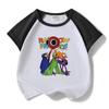 Roupa infantil Rainbow Friends para meninos e meninas, conjunto de verão novo de algodão de manga curta com shorts finos, duas peças
