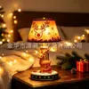 Nueva Lámpara de Mesa Navideña Brillante de Papá Noel y Reno Artesanía de Resina Adorno Decorativo Creativo para el Hogar