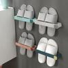Estante para Chanclas de Baño, Estante para Zapatos de Montaje en Pared sin Taladro, Estante de Almacenamiento Multicapa Ahorrador de Espacio para Baño