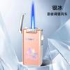 Encendedor de Inyección Directa Portátil de Moda con Patrón de Aurora Colorido de Aspecto Elegante Encendedor a Prueba de Viento de Llama Azul Regalo Venta al Por Mayor