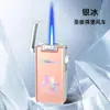 Isqueiro Portátil de Disparo Direto com Aparência Premium, Padrão Aurora Colorido da Moda, Isqueiro à Prova de Vento com Chama Azul, Venda por Atacado de Presentes