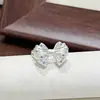 Anillo Abierto Estilo Princesa, Temperamento Lindo, Lazo Tridimensional para Mujer, Moda de Lujo Ligero, Versátil, Nicho, Sensación de Alta Gama