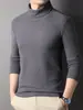 Moletom masculino de outono e inverno, gola alta, cor sólida, elástico, secagem rápida, manga longa, solto e quente, para esportes e uso casual, marca da moda