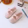 Zapatos Individuales de Malla de Encaje Transpirables Planos 2026 Primavera Verano Nuevos Estilo Coreano Niñas Lazo Boca Baja Zapatos Mary Jane