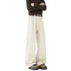 Roupas Masculinas Xintang Nova coleção de primavera calças casuais masculinas, calças retas largas de algodão, estilo high street americano, tecido lavado e desbotado
