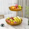 Cuenco de Frutas Multicapa de Lujo Ligero Mesa de Café de Sala de Estar Hogar Bandeja de Dulces Frutas Secas Bocadillo Cesta de Frutas de Exhibición de Alta Calidad