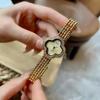 Reloj Shi Gaudi Trébol de Cuatro Hojas Incrustado de Diamantes Pulsera de Acero Forma de Flor Estilo Fragante Lujo Ligero Moda de Gama Alta Reloj para Mujer Vivo